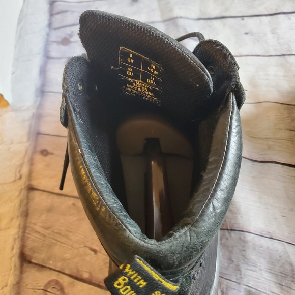 DOC.MARTENS MEN'S BOOTS BLACK LACE-UP SOREN AWOO4 LEATHER UPPER AIR WAIR SIZE 10 - Picture 12 of 12